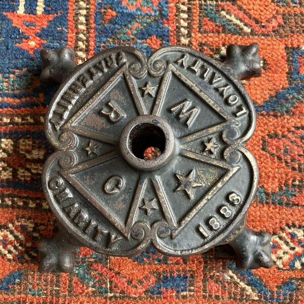 【antiques】 フラッグ パラソルスタンド アイアン 1883 W.R.C 店舗什器 アンティーク 古着 US 店舗什器 古道具 vintage