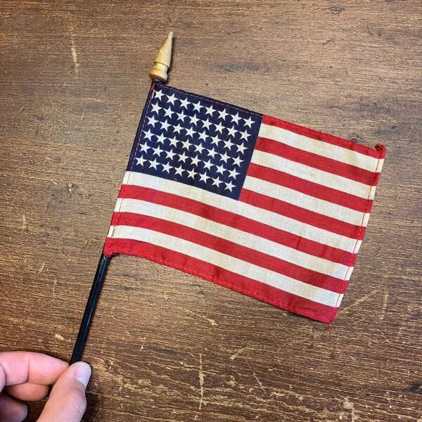 【vintage】アメリカフラッグ 48スター 星条旗 店舗什器 antiques アンティーク 古着 US 店舗什器 古道具 vintage 13.5cm×10cm