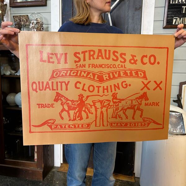 【VINTAGE】リーバイス ポスター levis 70s 店舗什器 antiques アンティーク 古着 US 店舗什器 古道具 vintage ヴィンテージ 501