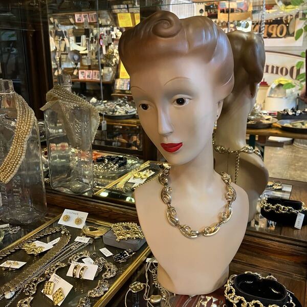 【vintage】ヘッドマネキン レディース トルソー 女性 店舗什器 antiques アンティーク 古着 US 店舗什器 古道具 vintage