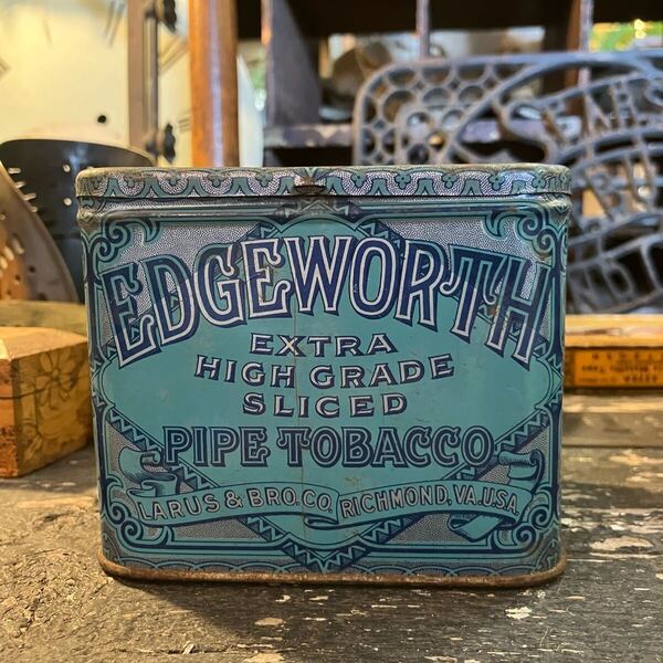 【VINTAGE】 タバコ缶 TIN缶 EDGEWORTH 店舗什器 アンティーク 古着 US 店舗什器 古道 vintage