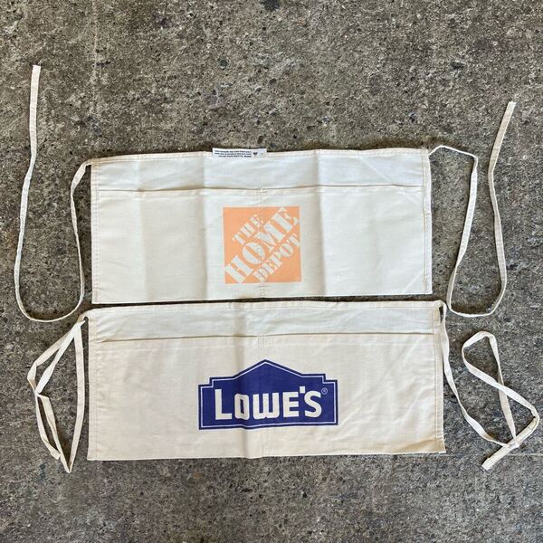 【vintage】ワークエプロン HOME DEPOT LOWE'S ウォールポケット 店舗什器 antiques アンティーク 古着 US 店舗什器 古道具 vintage