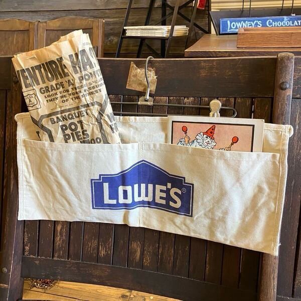 【vintage】ワークエプロン LOWE'S ウォールポケット 店舗什器 antiques アンティーク 古着 US 店舗什器 古道具 vintage ロウズ