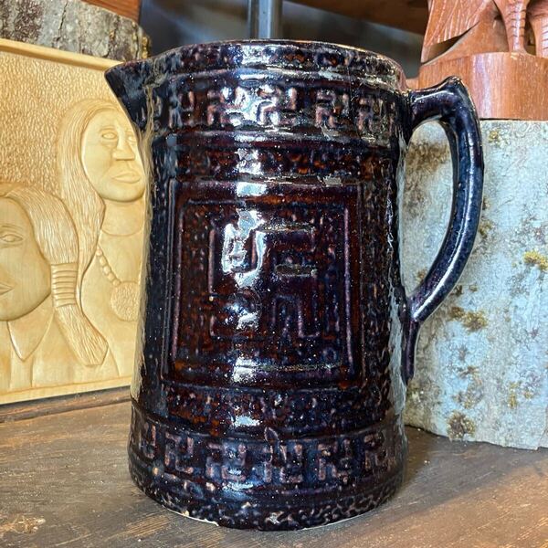 【vintage】 卍 スワスティカ ピッチャー 陶器 店舗什器 antiques アンティーク 古着 US 店舗什器 古道具 vintage