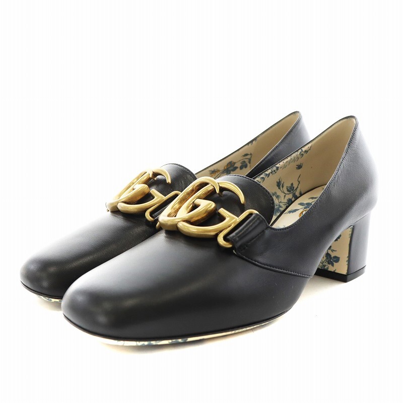 美品・箱付 GUCCI グッチ GG マーモント ヒール ローファー ロゴ 24 2025年最新】Yahoo!オークション -「gucci グッチ ggマーモント