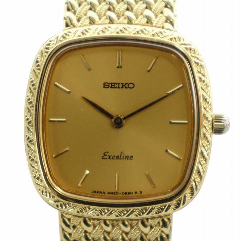 SEIKO EXCELINE ゴールド 時計 4N20 Yahoo!オークション -「seiko 4n20」(エクセリーヌ) (セイコー