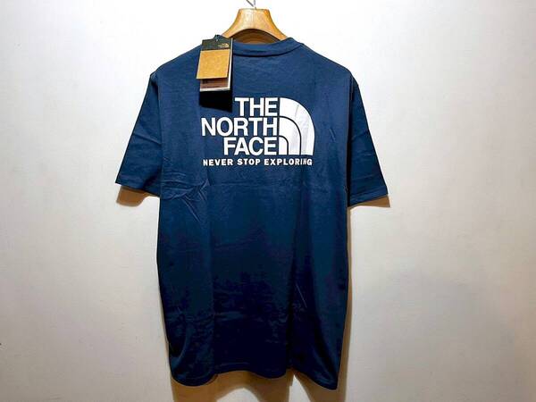 即決 送料無料 新品 正規品 USA限定 The North Face ノースフェイス US-L バックプリント ハーフドームロゴ 半袖Tシャツ S.BLUE