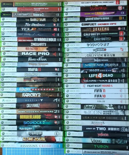 Xbox・Xbox 360 海外版ソフト57本セット ALONE IN THE DARK CALL OF JUAREZ THE BEATLES ROCKBAND SPLATTERHOUSE 他 分売不可