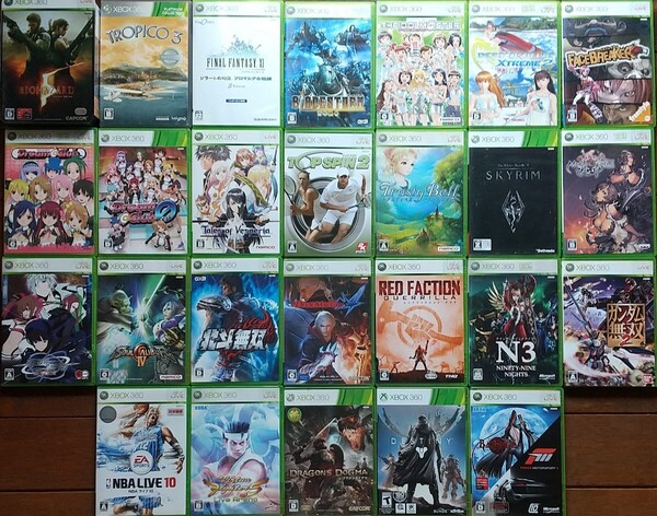 Xbox 360ソフト26本(実質27本)セット バイオハザード5 アイドルマスター DOAX2 ドリームクラブ SKYRIM ガンダム無双2 他 分売不可