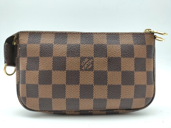 美品 LOUIS VUITTON ミニポシェットアクセソワール ダミエ ポーチ 小物入れ N58009 ルイヴィトン アクセソワール バッグ
