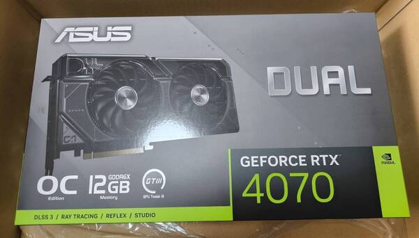 ASUS NVIDIA GeForce RTX 4070 搭載 ビデオカード OC edition 12GB GDDR6X DUAL-RTX4070-O12G 動作確認済み