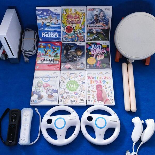 Wiiリモコンプラス 本体 太鼓の達人 マリオカート ジャストダンス セット!任天堂 送料無料 動作品 まとめて ヌンチャク wiiリモコン