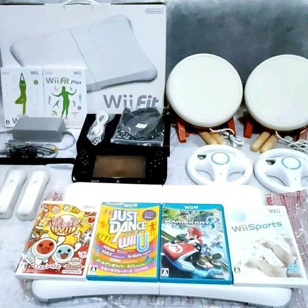 痩せる!ダイエット Wiiu本体 太鼓の達人 バランスボード マリオカート8 まとめて wiiハンドル 音ゲー Wii fit ジャストダンス