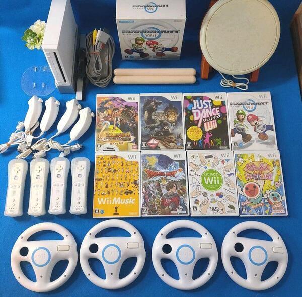 任天堂 wiiリモコンカバー付き wiiハンドル箱付き 任天堂 ヌンチャク wii本体 タタコン タタコン 送料無料 ヌンチャク