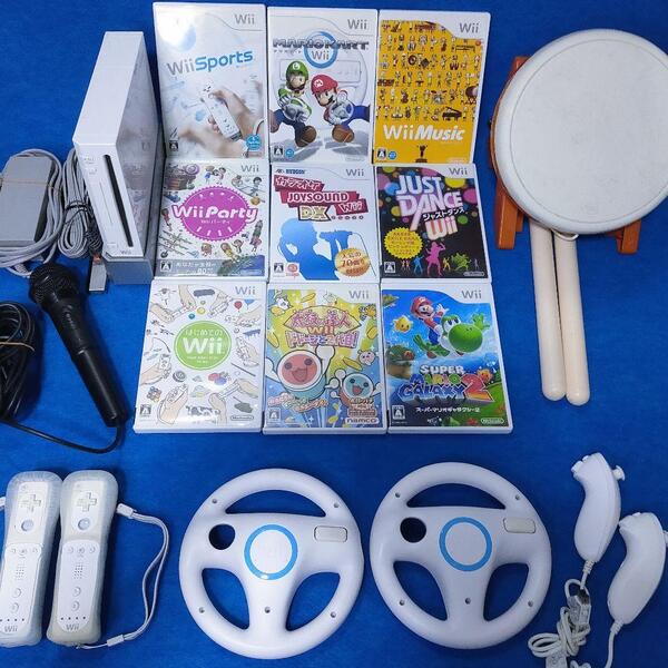 Wii マリオカート 太鼓の達人 カラオケ マイク スーパーマリオギャラクシー 任天堂 送料無料 動作品 まとめて ヌンチャク wiiリモコン