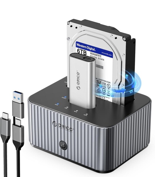 ORICO HDD SSD クローン スタンド NVMe SSD と 2.5/3.5 SATA HDD/SSD両対応 アルミニウム合金 M.2 SSD クローンIT28E-C