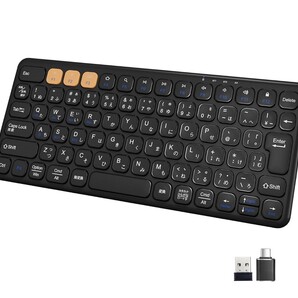 Ewin キーボード Bluetooth ワイヤレス 無線 2.4GHz(USBレシーバー付属)コンパクト Type-C充電式 JIS基準 日本語配列 静音 薄型 軽量
