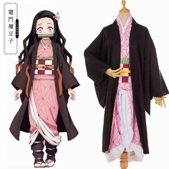 新品 COSPLAY 鬼滅の刃 竈門 禰豆子(かまど ねずこ)コスプレ衣装セット 大人 コスチューム サイズL 即発送