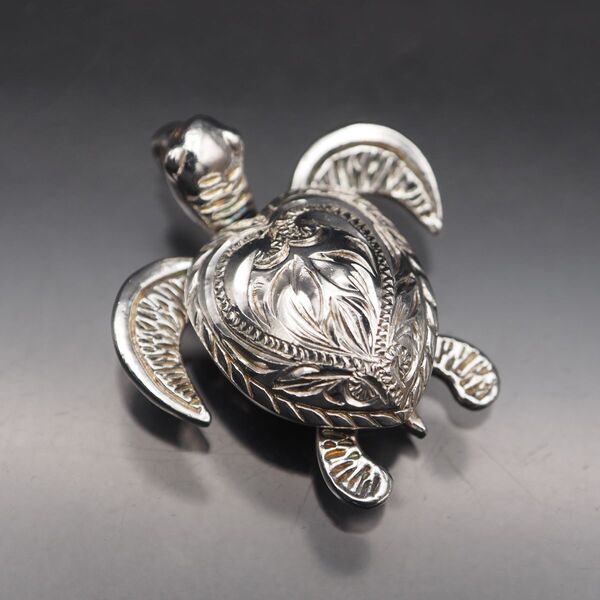 A095 ハワイアンジュエリー K 925刻印 ペンダント トップ ホヌ デザイン シルバー チャーム ヘッド