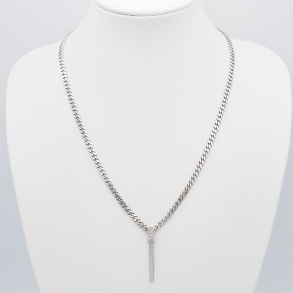 A345 ダイヤモンド 0.04ct JAPAN MADE XIV刻印 ペンダント ネックレス 喜平 キヘイチェーン デザイン シルバー 4月誕生石