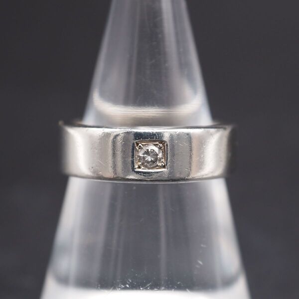 A418 ダイヤモンド 0.07ct Pt100 SILVER刻印 リング デザイン プラチナシルバー 指輪 11号