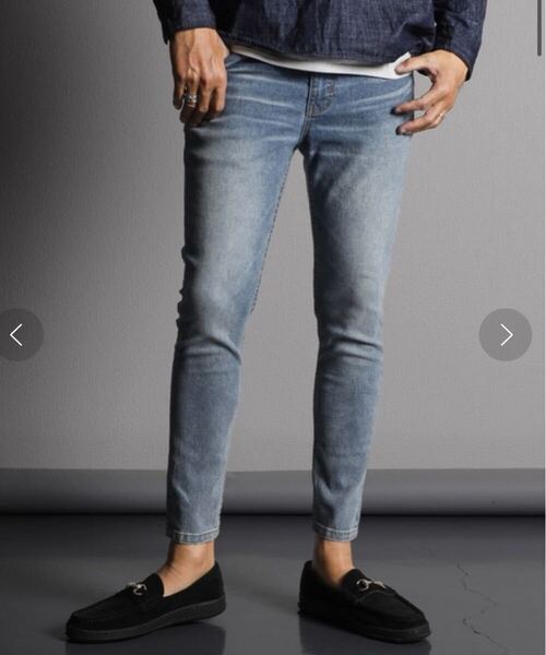 ★ The DUFFER of ST.GEORGE LINEN BLEND DENIM:麻混ストレッチ スキニーデニム M