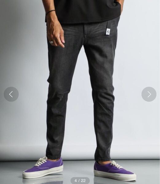 The DUFFER of ST.GEORGE RE PET VERTICAL STRETCH DENIM:サステナブル リサイクルデニム 立体裁断イージーデニムパンツ L