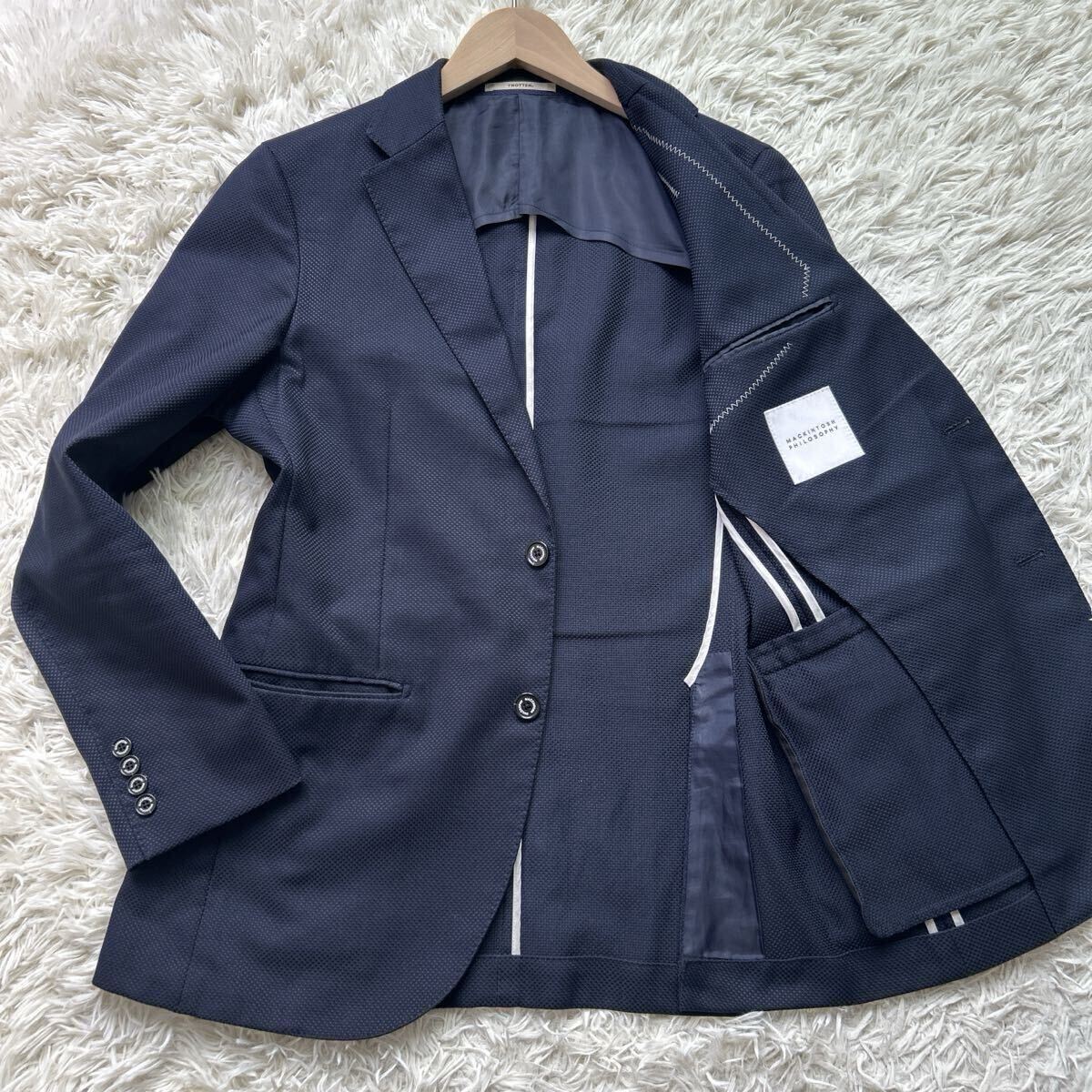 美品 マッキントッシュ トロッタージャケット ポップサック ネイビー M 現行マッキントッシュフィロソフィー トロッタージャケット