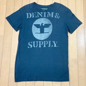 【良品】DENIM&SUPPLY ラルフローレン プリントTシャツ ブラック Tシャツ 半袖 半袖Tシャツ アメカジ ロゴプリント