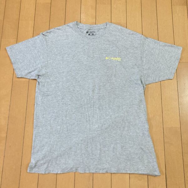 【良品】Columbia PFG コロンビア ピーエフジー バックプリントT L グレー Tシャツ 半袖Tシャツ 半袖 フィッシング 釣り アウトドア