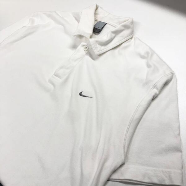 NIKE ポロシャツ 半袖 ゴルフ ホワイト メンズL