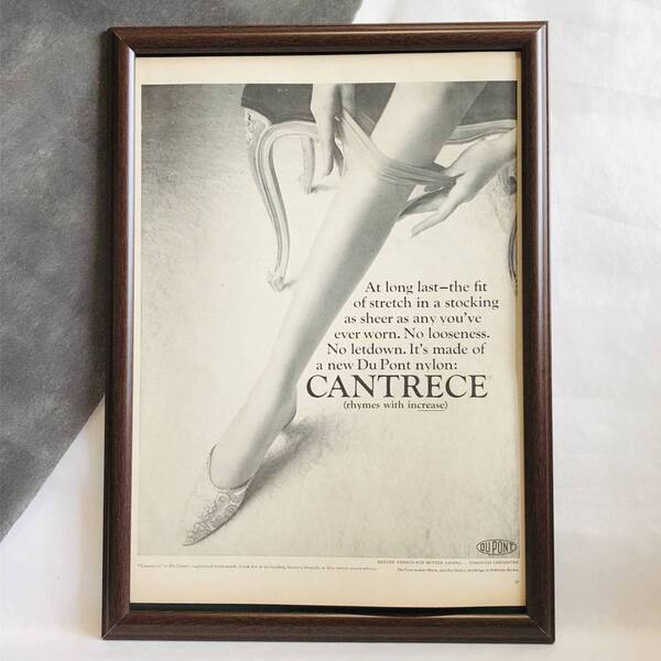 『 CANTRECE 』ビンテージ 広告 60年代 フレーム 付 ポスター 当時物 額付 LIFE 雑誌 アンティーク