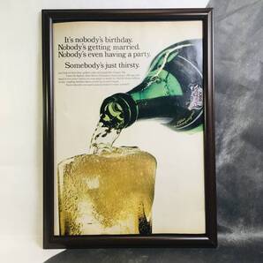 『 カナダドライ 』ビンテージ広告 1960年代 当時物 B4 フレーム付 LIFE 雑誌 広告 ポスター 額付 アンティーク CANADA DRY