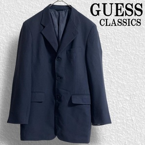 【 GUESS 】テーラードジャケット 背抜き M 46 メンズ 濃紺 ブレザー メンズジャケット ビジネス ジャケット フォーマル