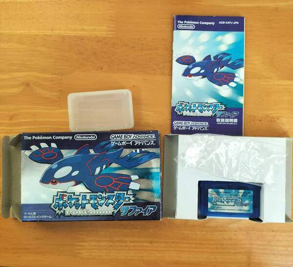 GBA ポケットモンスター サファイア ゲームソフト 箱/説明書付き ゲームボーイアドバンス ポケモン ソフトケース付 動作未確認 ジャンク