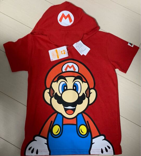 送料込み 新品 タグ付き 140cm スーパーマリオ 半袖パーカー なりきり Tシャツ SUPER MARIO キッズ 子供 男児 キャラクター バンダイ