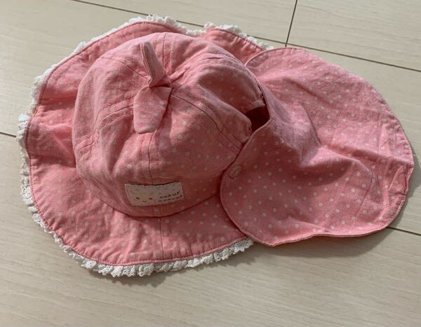 クーラクール 46cm 帽子 coeur a coeur ハット キャップ 女の子 女児 ベビー 子供 中古