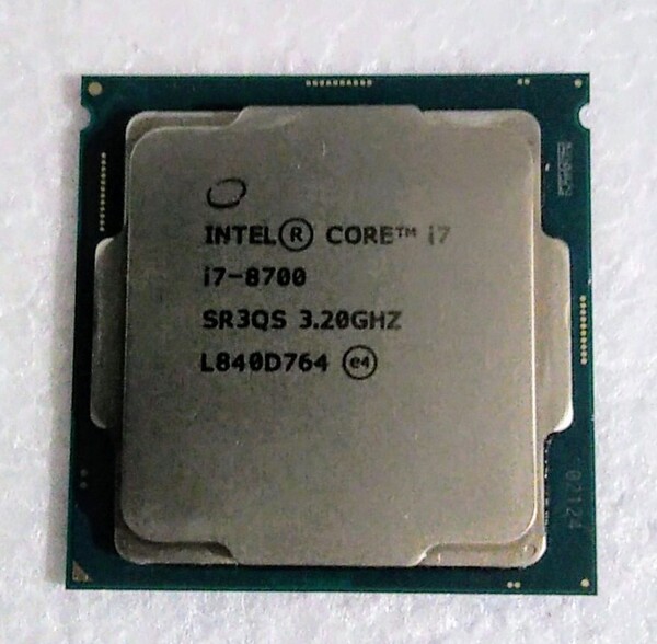 【動作確認済】intel Core i7 8700 3.2GHz SR3QS LGA1151 6C12T 65W 12MB CoffeeLake CPUのみ 自作PC