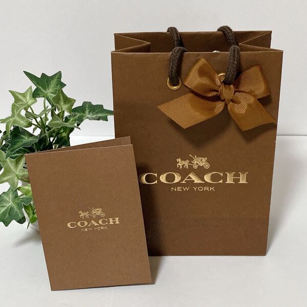 コーチ 「COACH」ショッパー (5004) 正規品 付属品 ショップ袋 ブランド紙袋 ブラウン 小物箱サイズ 折らずに配送