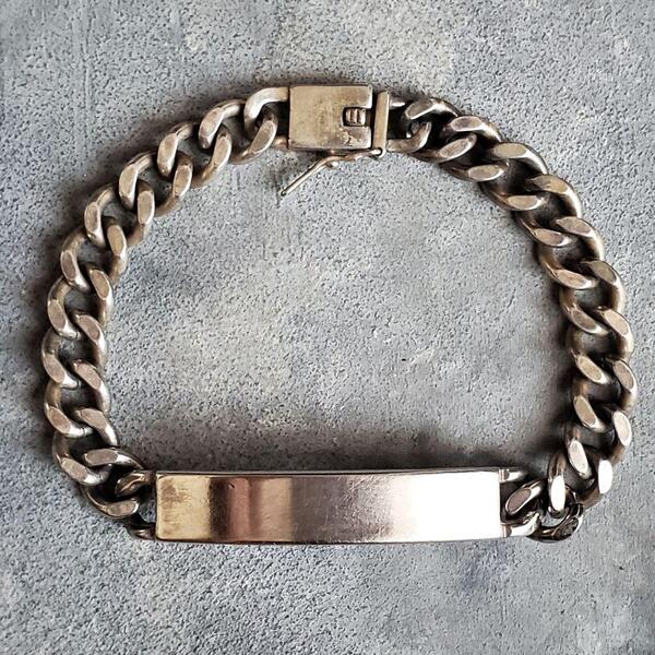 VINTAGE ヴィンテージ 925 刻印 シルバー タスコ IDプレート 喜平チェーン ブレスレット アンティーク SILVER TAXCO