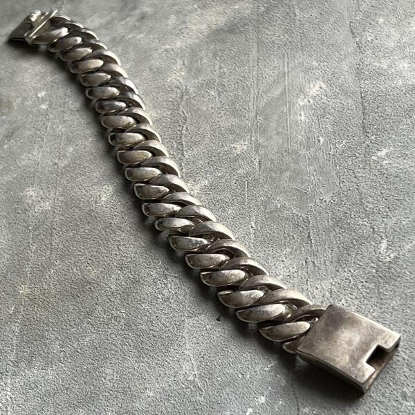 VINTAGE ヴィンテージ シルバー メキシコ 喜平チェーン 925 刻印 MEXCO ブレスレット アンティーク SILVER