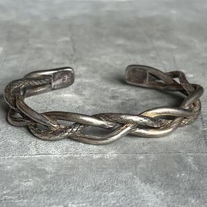 VINTAGE ヴィンテージ シルバー ツイストスネークデザイン バングル ブレスレット アンティーク SILVER