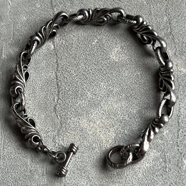 ヴィンテージ シルバー アイヴィーチェーン マンテル ITALY ブレスレット 925 刻印 アンティーク SILVER VINTAGE