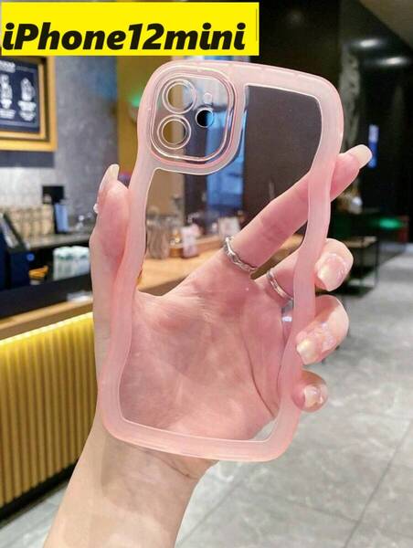 iPhone12mini なみなみ 透明ケース ピンク iPhoneケース iPhone用ケース