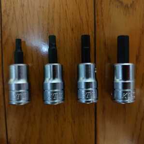 KTC 9.5sq.ショート ヘキサゴン ビットソケット 4本セット BT3-05S,BT3-06S,BT3-08S,BT3-04S