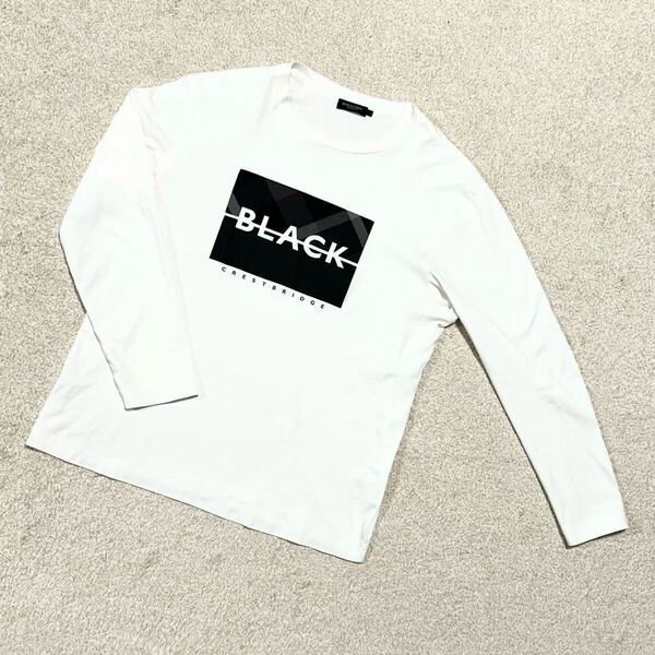 ブラックレーベルクレストブリッジ BLACK LABELCRESTBRIDGE 長袖Tシャツ ロンT カットソー ボックスロゴ ホワイト白T Lサイズ