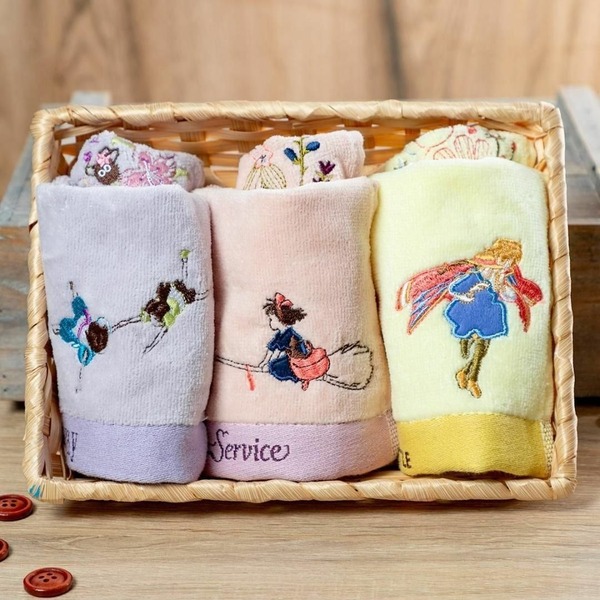 【新品】千と千尋の神隠し 魔女の宅急便 ハウル ハンド 刺繍ミニタオル ジブリ