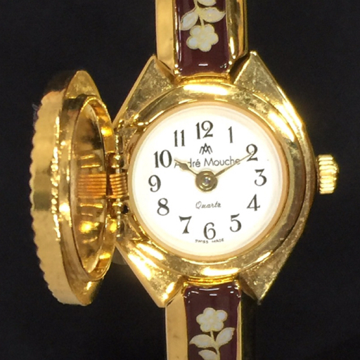 超美品 Andre Mouche 花柄ダイヤル 時計 5年保証』 ANDRE MOUCHE 花柄 スイス製 時計 - 時計オンライン