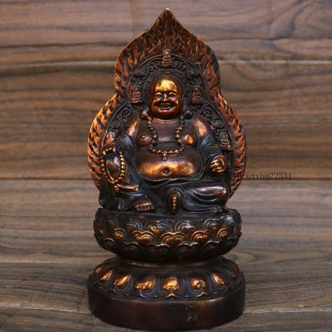 ▽渡鶴羽▽A4637清時代 仏教古美術 チベット密教 銅塗金遮那