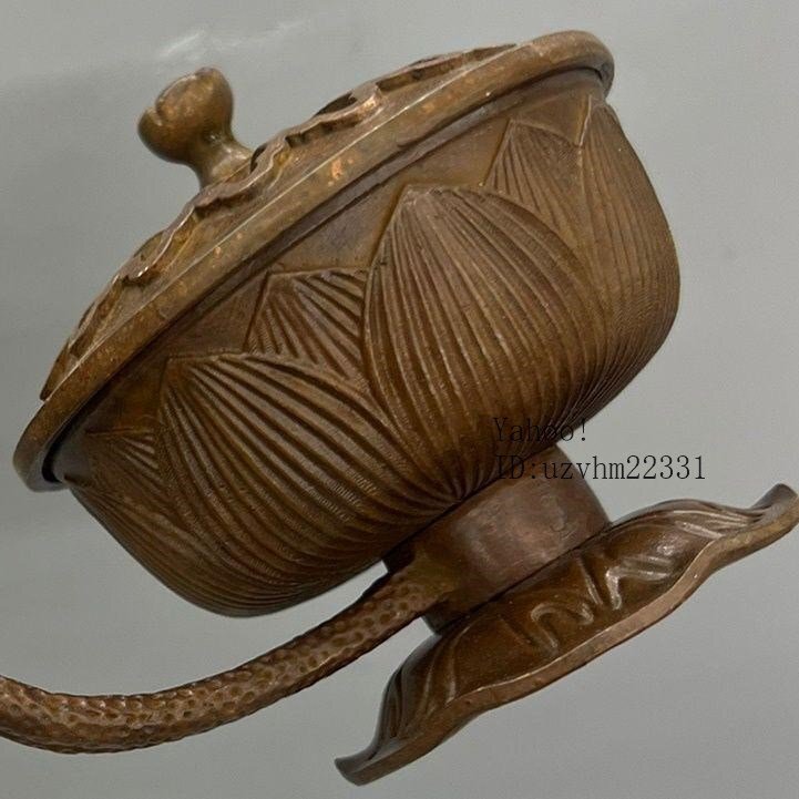 銅器 香炉 手に蓮華蓮蓬香炉 茶道香炉 工芸品 置物